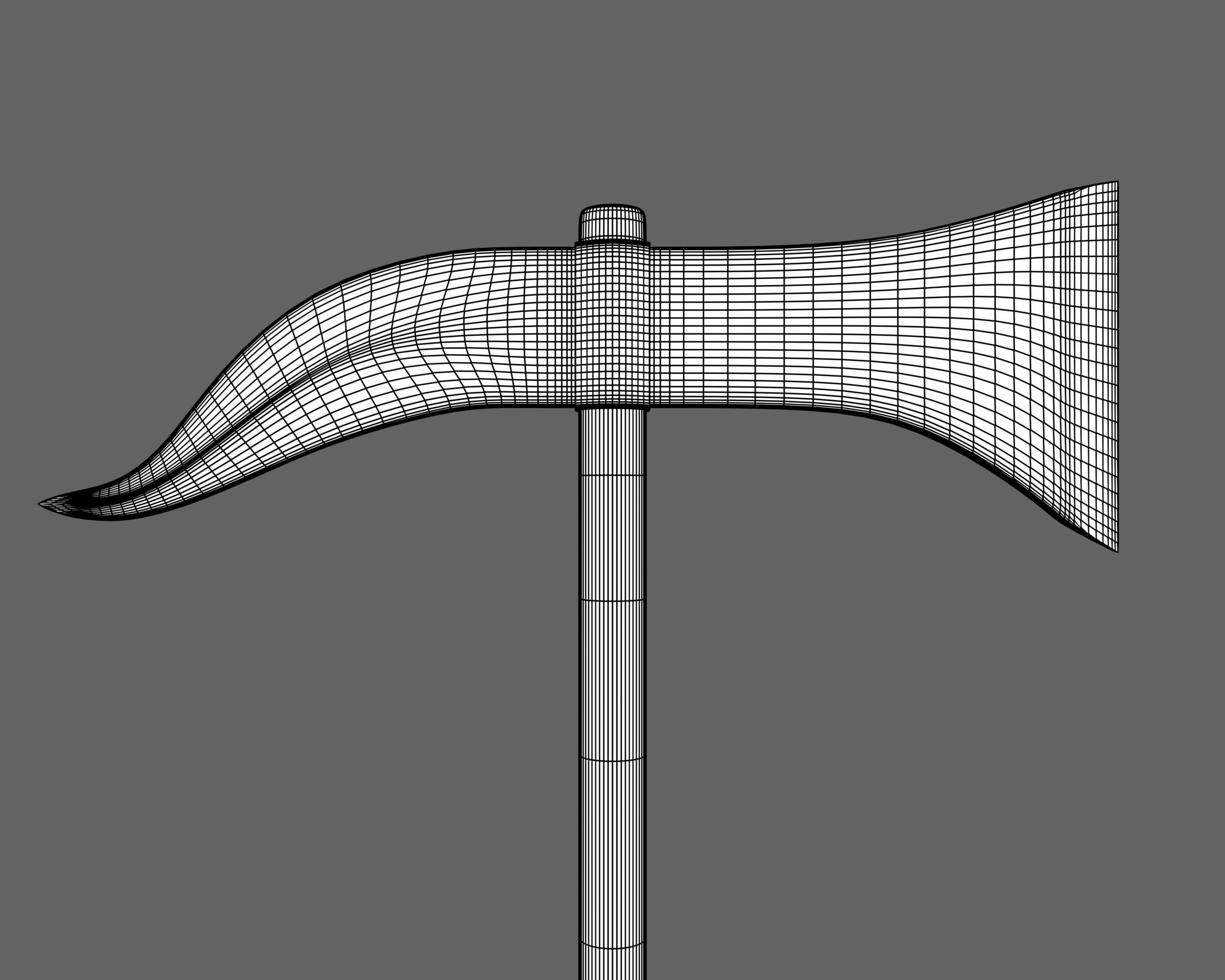 Ancient Roman Dolabra Low-poly 3D model_10