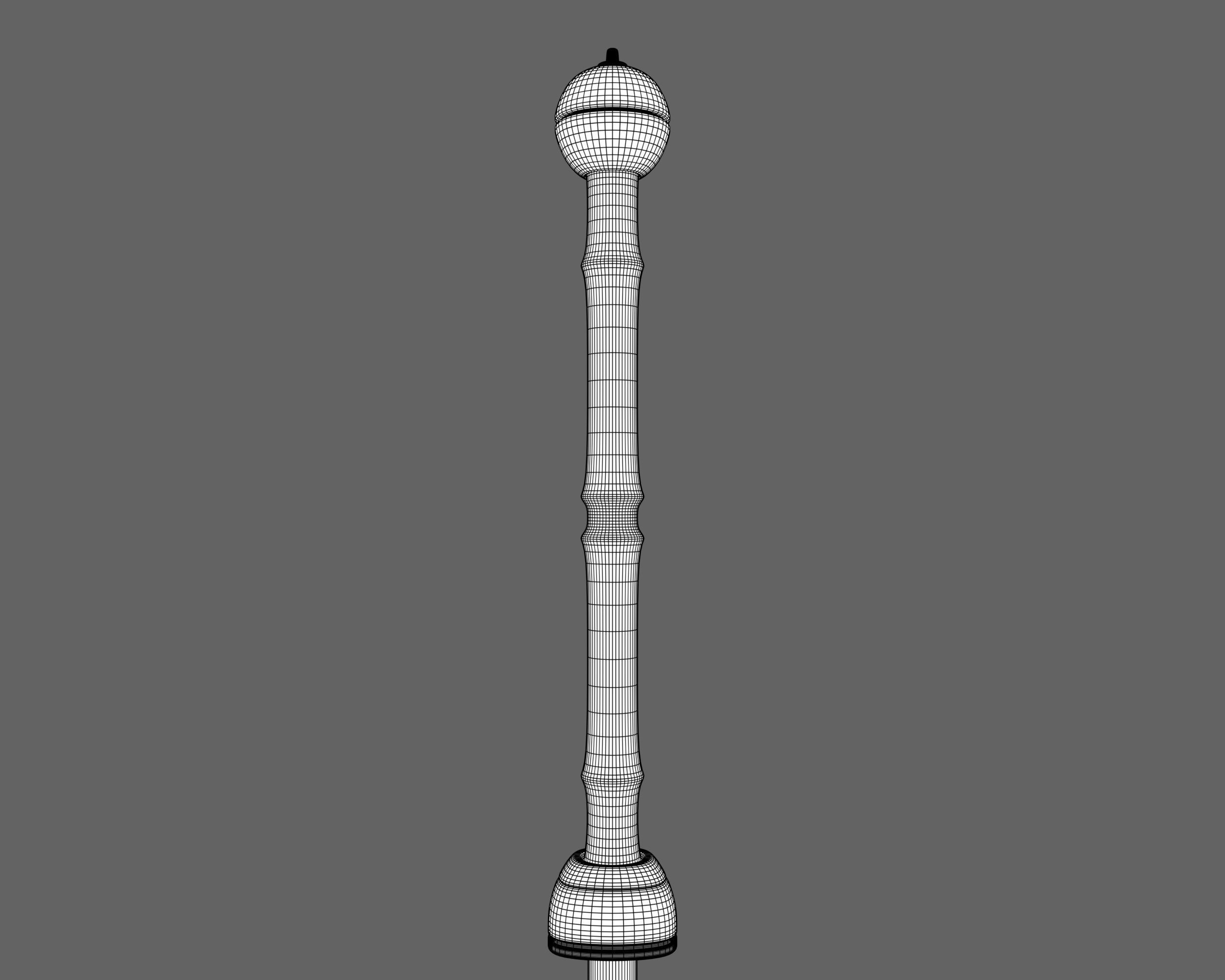 Ancient Roman Dolabra Low-poly 3D model_16