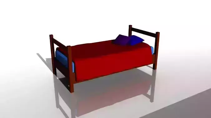 Simple bed with blanket