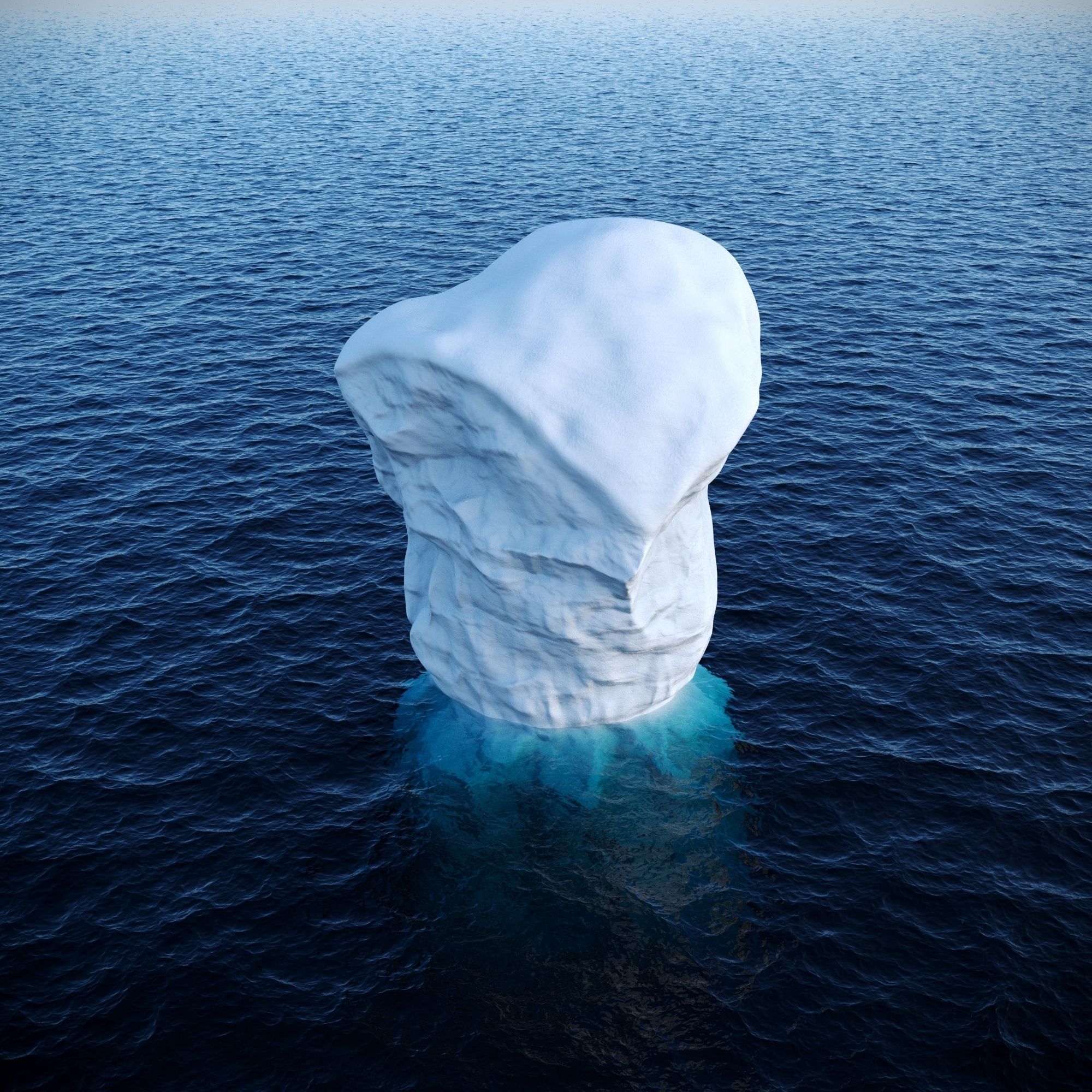 Iceberg floating in ocean Low-poly 3D model_8