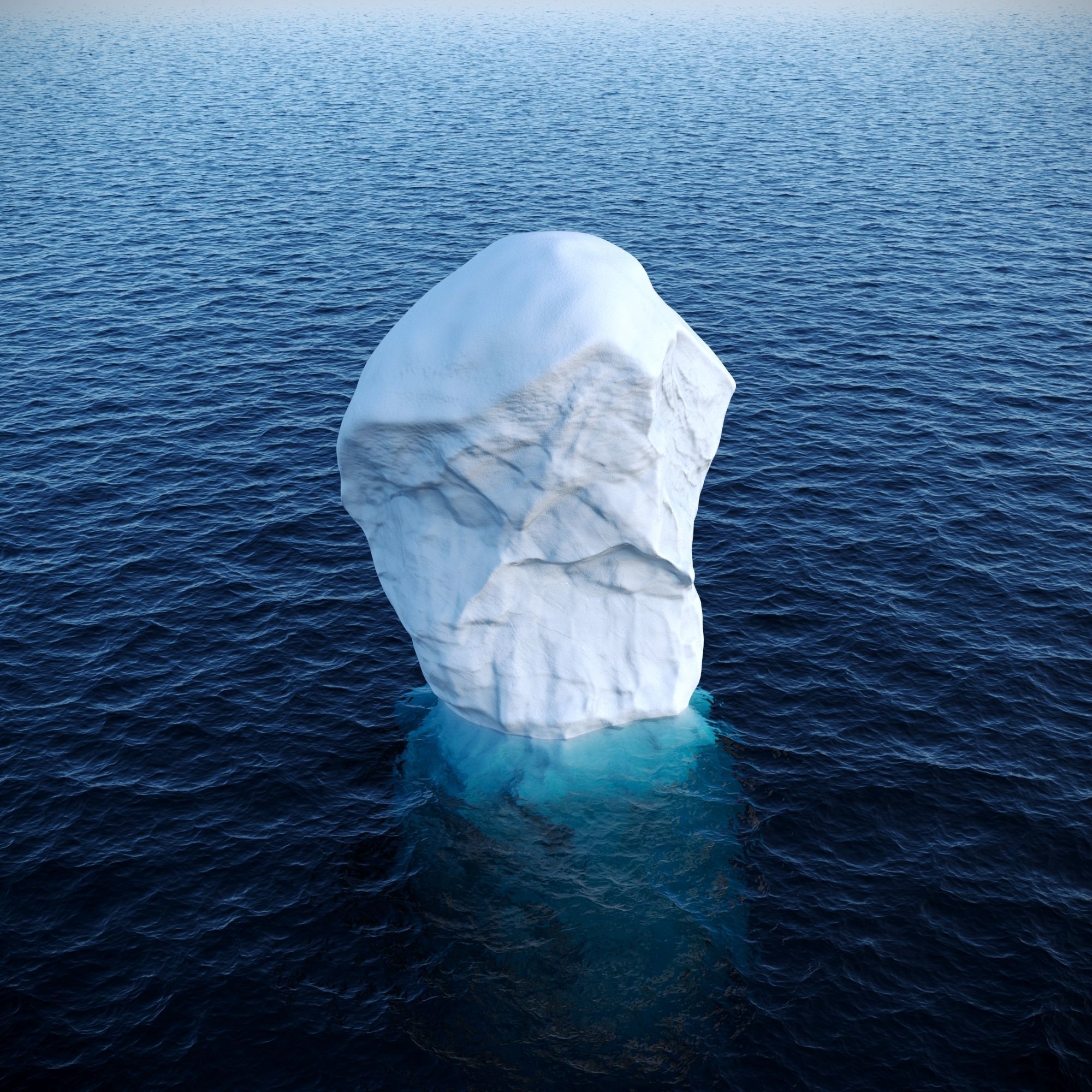 Iceberg floating in ocean Low-poly 3D model_1