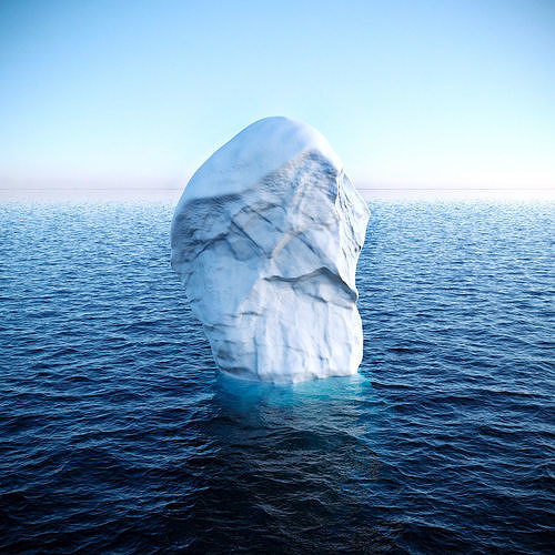 Iceberg floating in ocean Low-poly 3D model