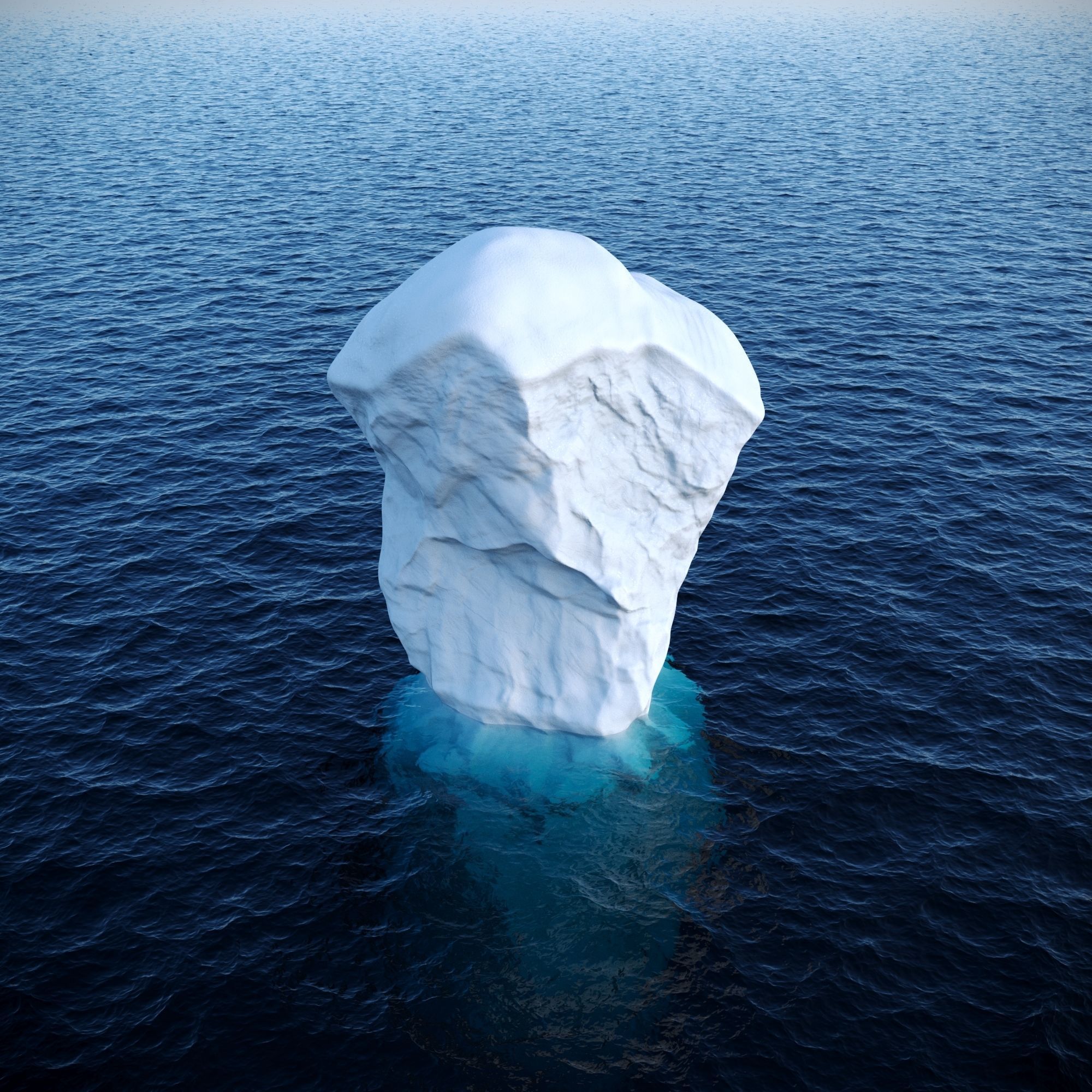 Iceberg floating in ocean Low-poly 3D model_2