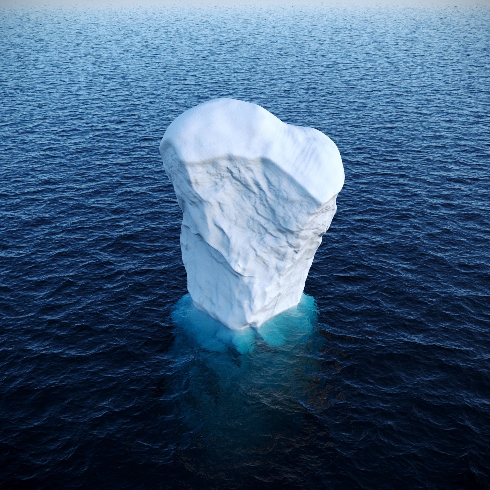 Iceberg floating in ocean Low-poly 3D model_3