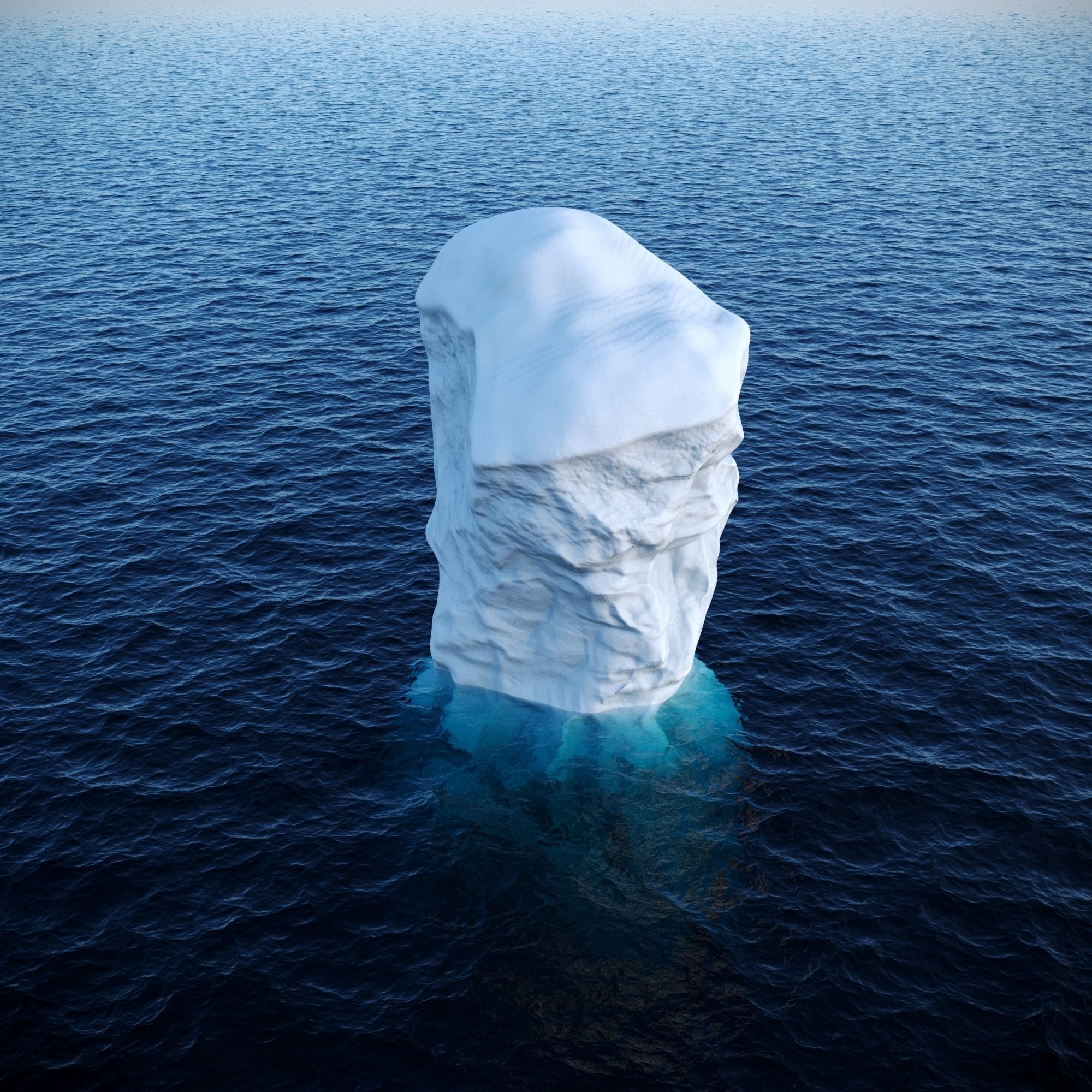 Iceberg floating in ocean Low-poly 3D model_5