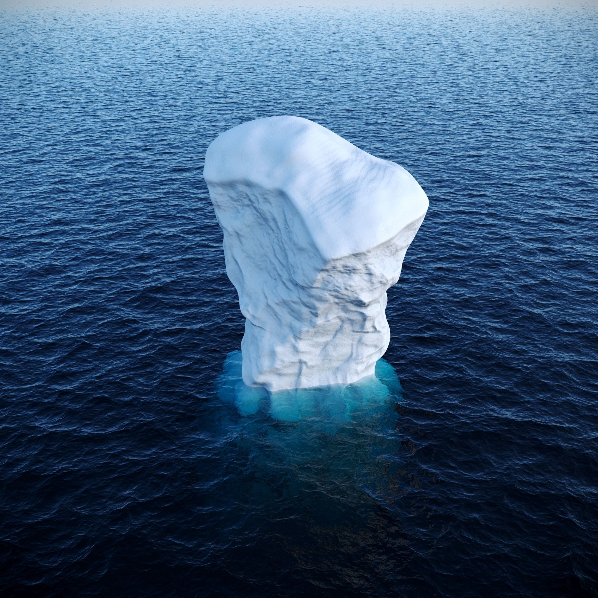 Iceberg floating in ocean Low-poly 3D model_4