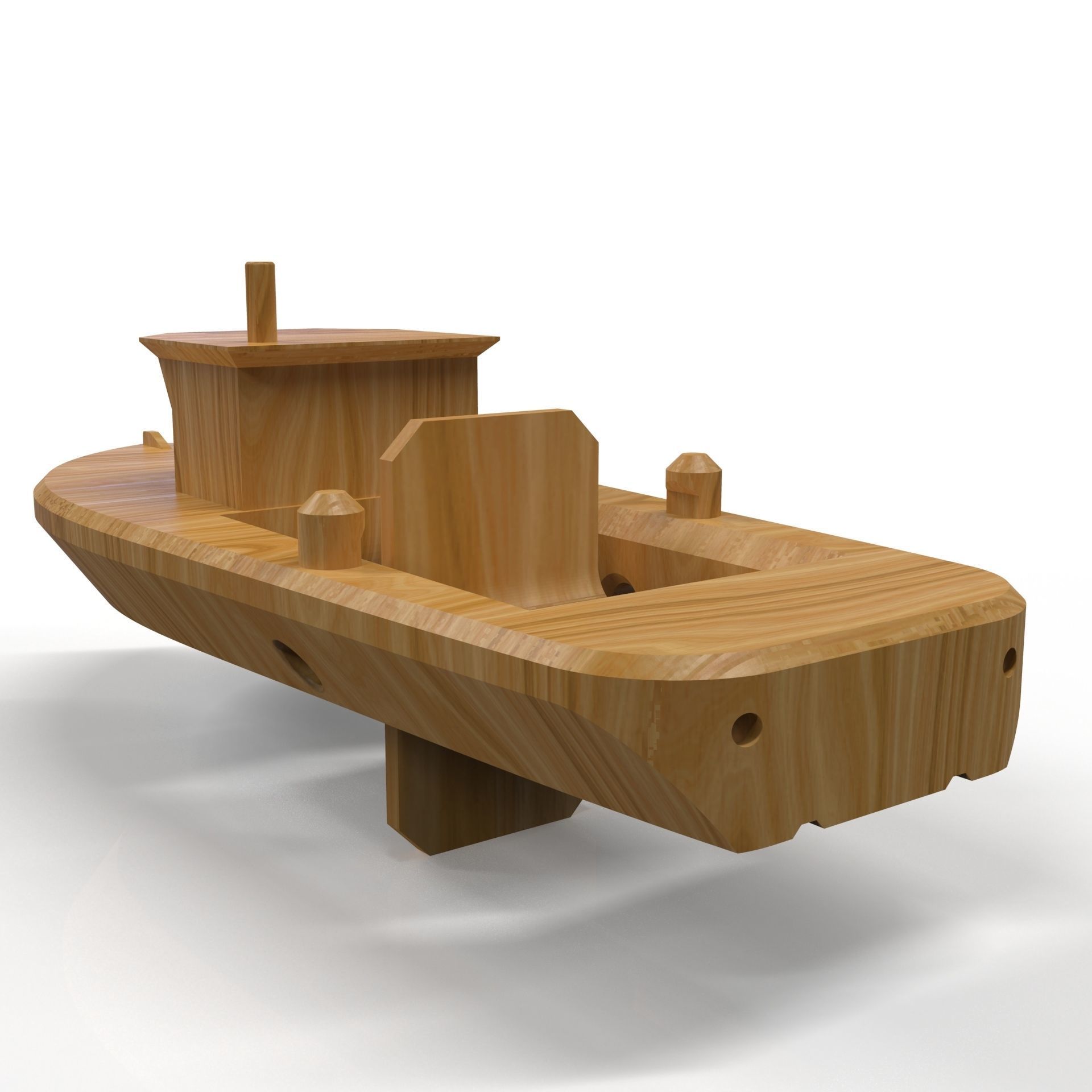 RUBBER BAND BOAT TOY 3D print model_5