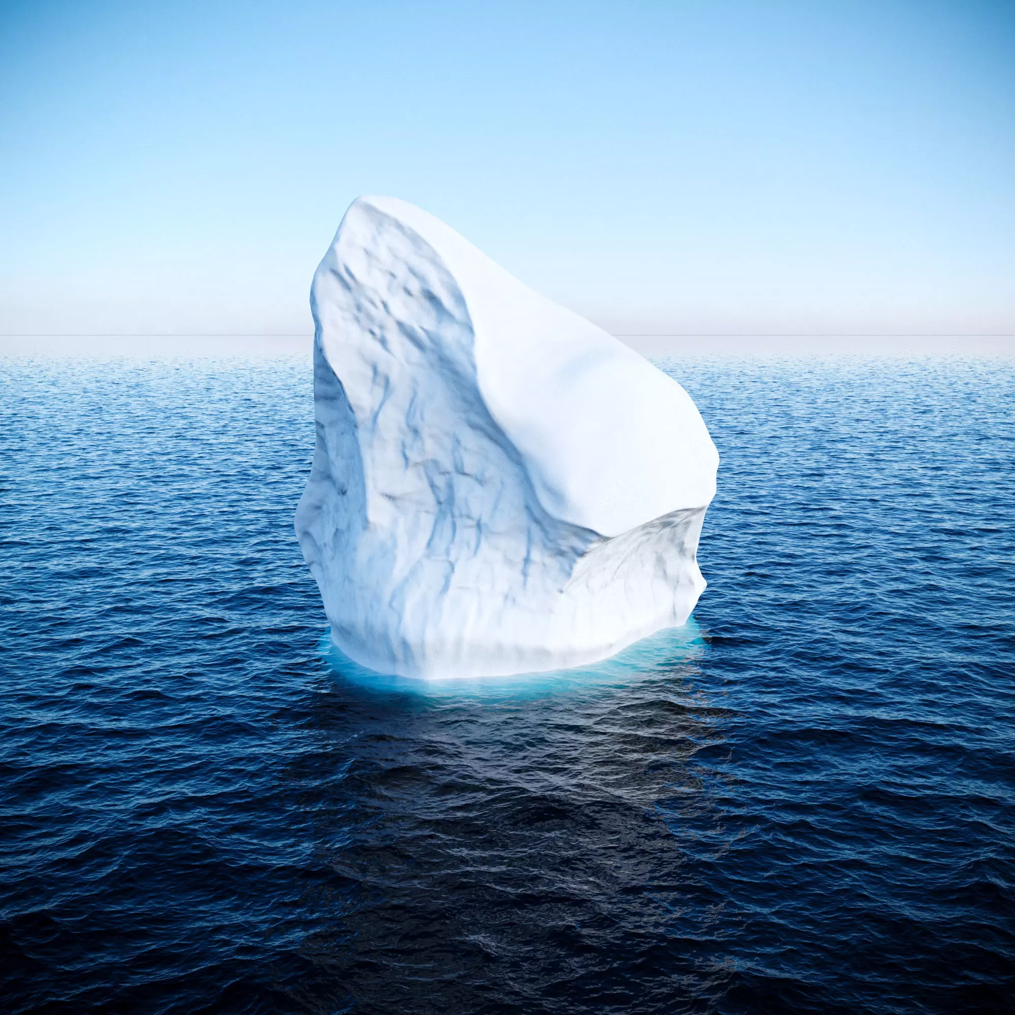 Iceberg floating in ocean Low-poly 3D model_0