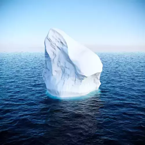 Iceberg floating in ocean Low-poly 3D model