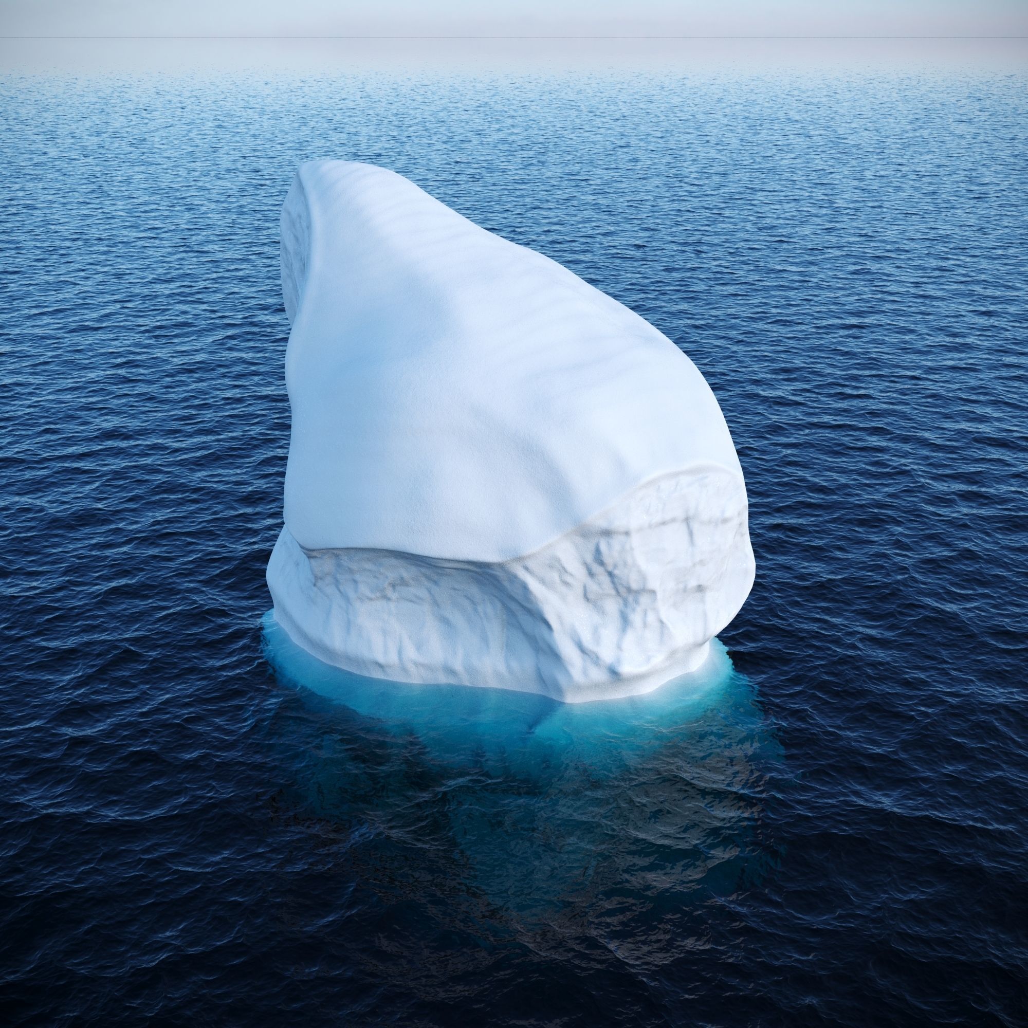 Iceberg floating in ocean Low-poly 3D model_4