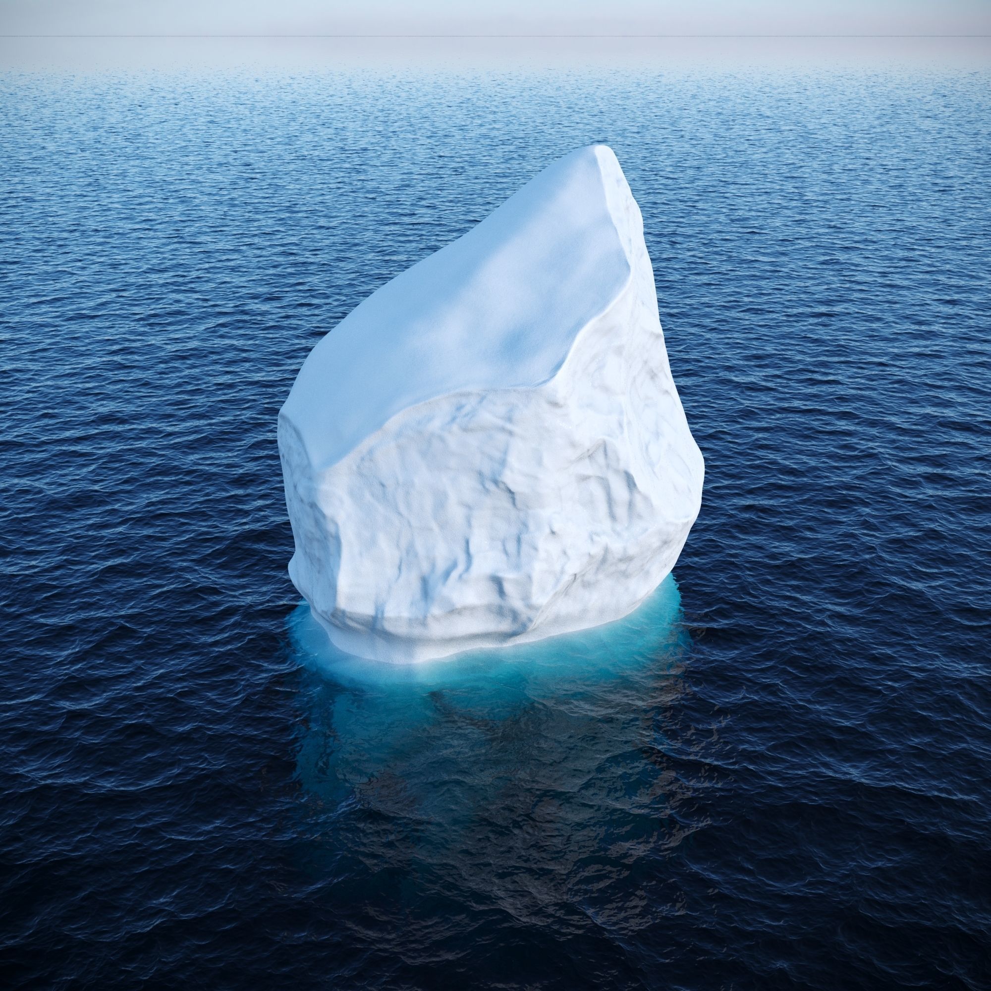 Iceberg floating in ocean Low-poly 3D model_7