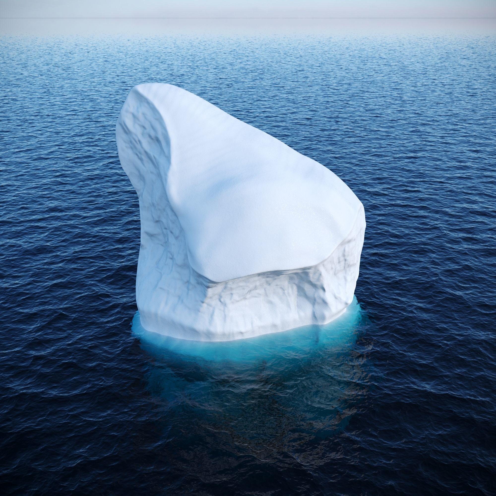 Iceberg floating in ocean Low-poly 3D model_3