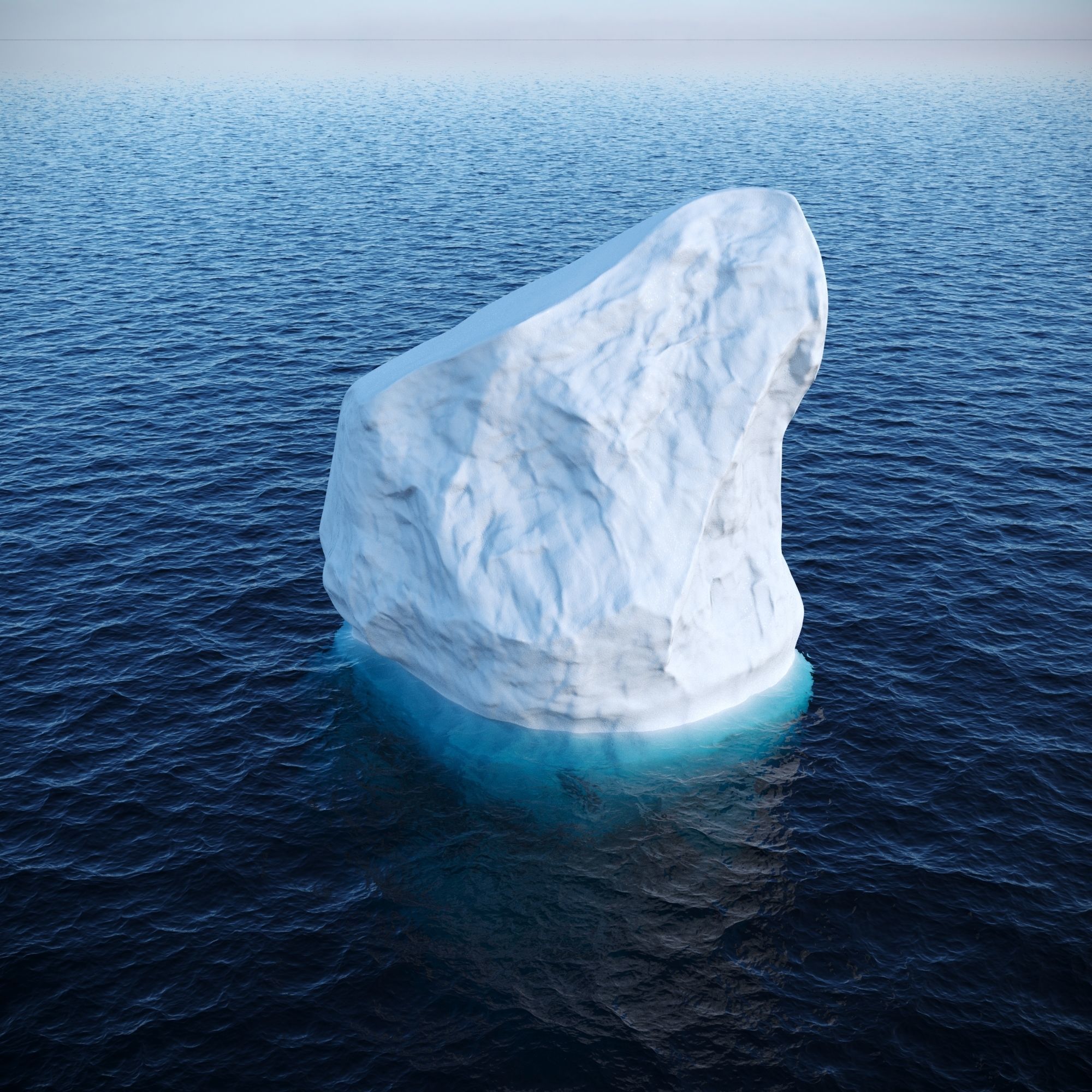 Iceberg floating in ocean Low-poly 3D model_9