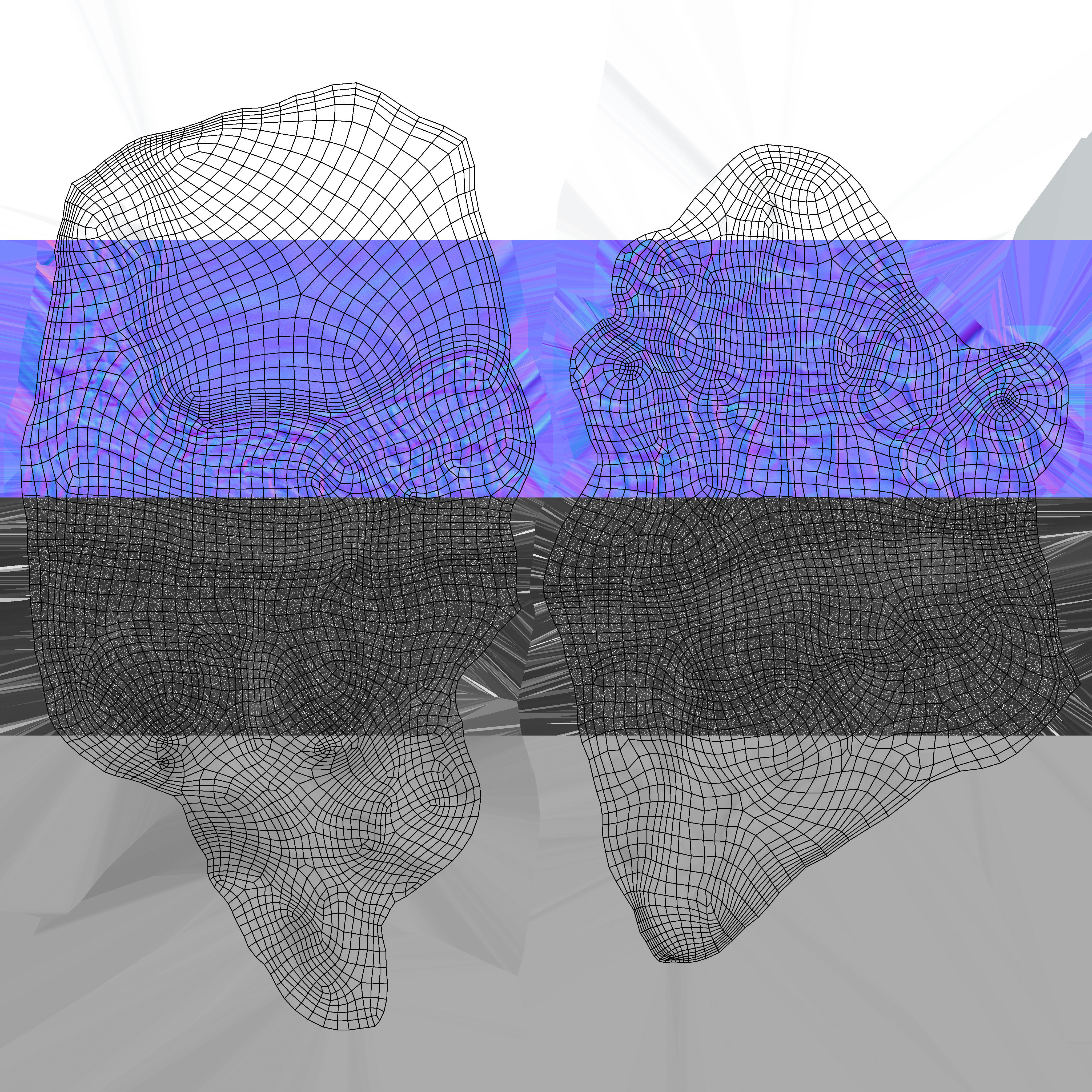 Iceberg floating in ocean Low-poly 3D model_25