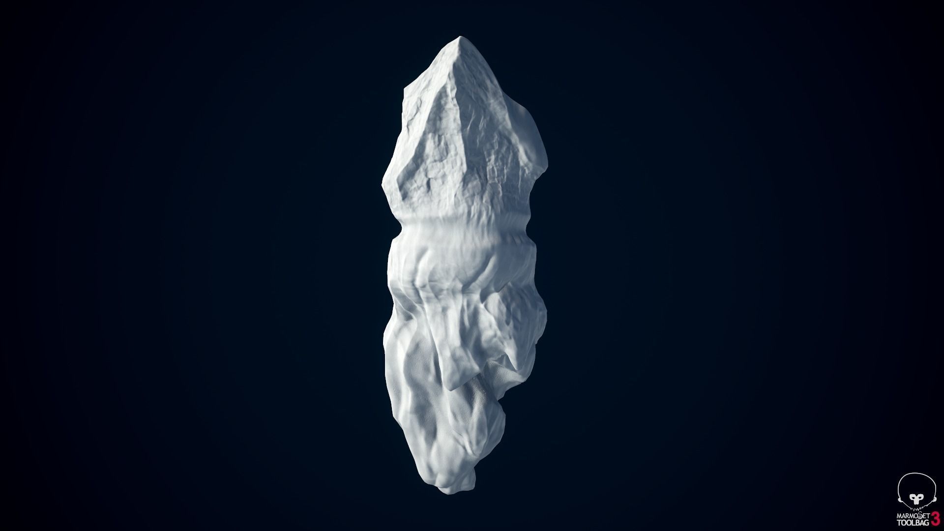 Iceberg floating in ocean Low-poly 3D model_1
