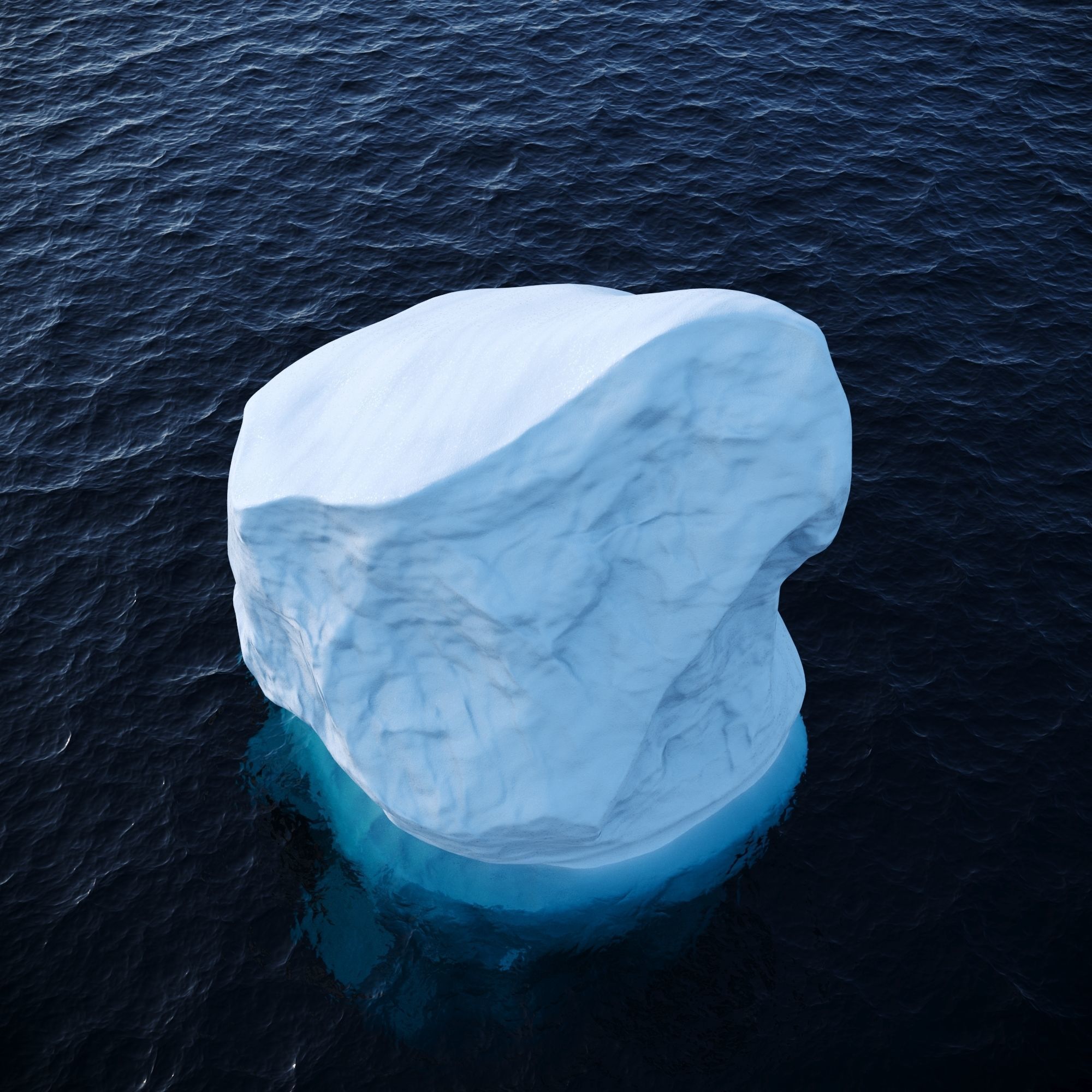 Iceberg floating in ocean Low-poly 3D model_10