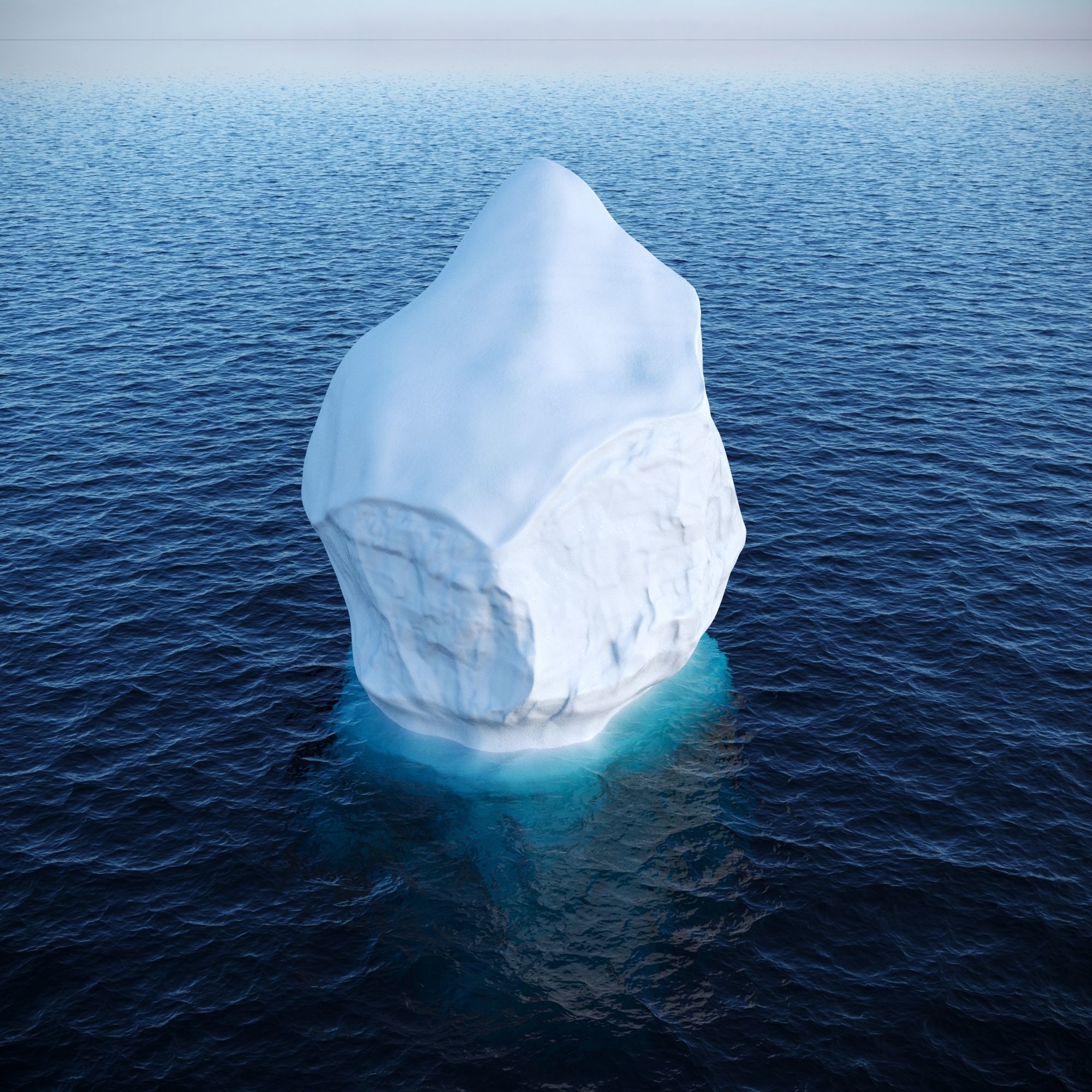 Iceberg floating in ocean Low-poly 3D model_6