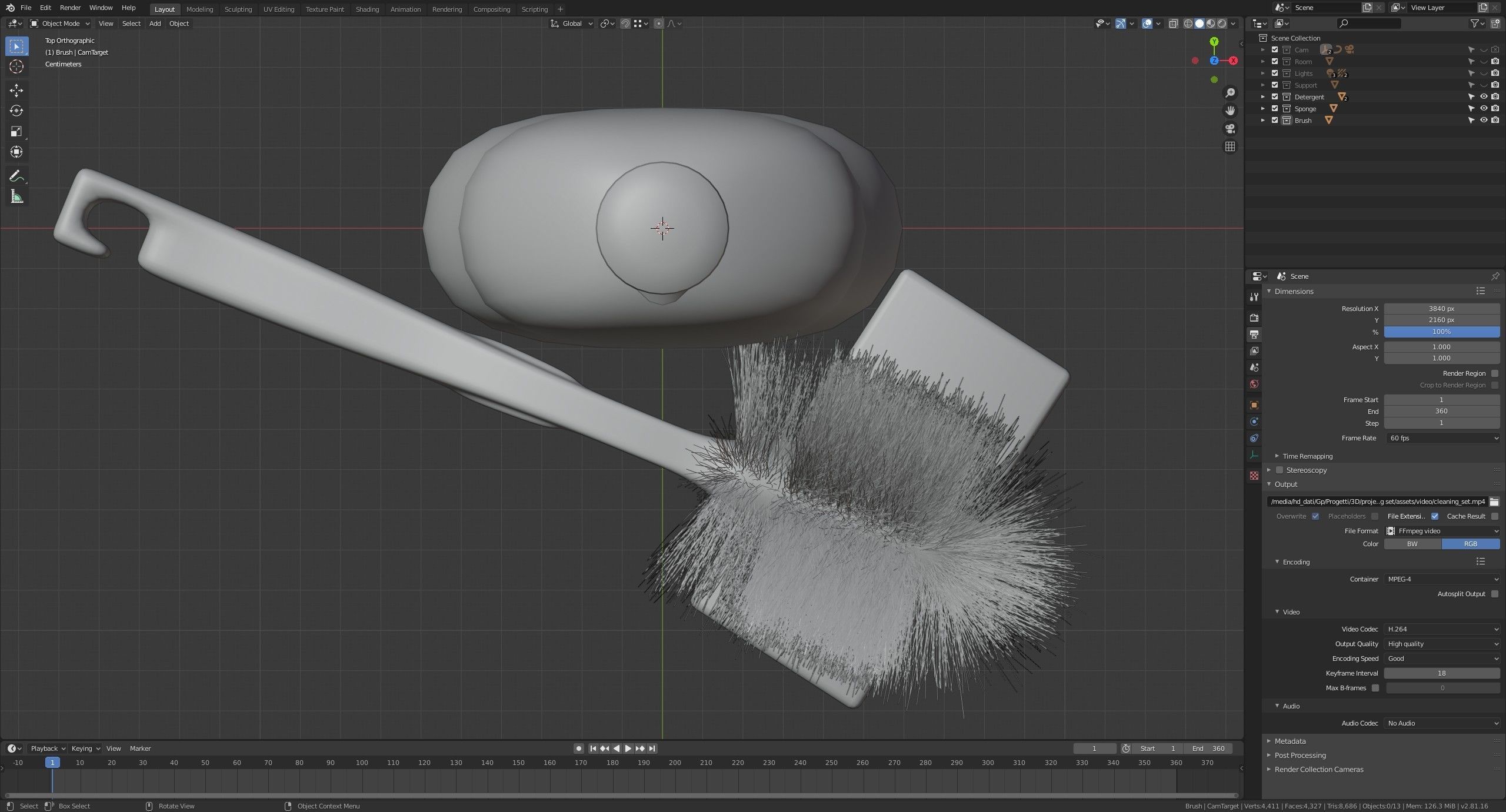 Cleaning Set bottle of liquid and sponge 3D model_13