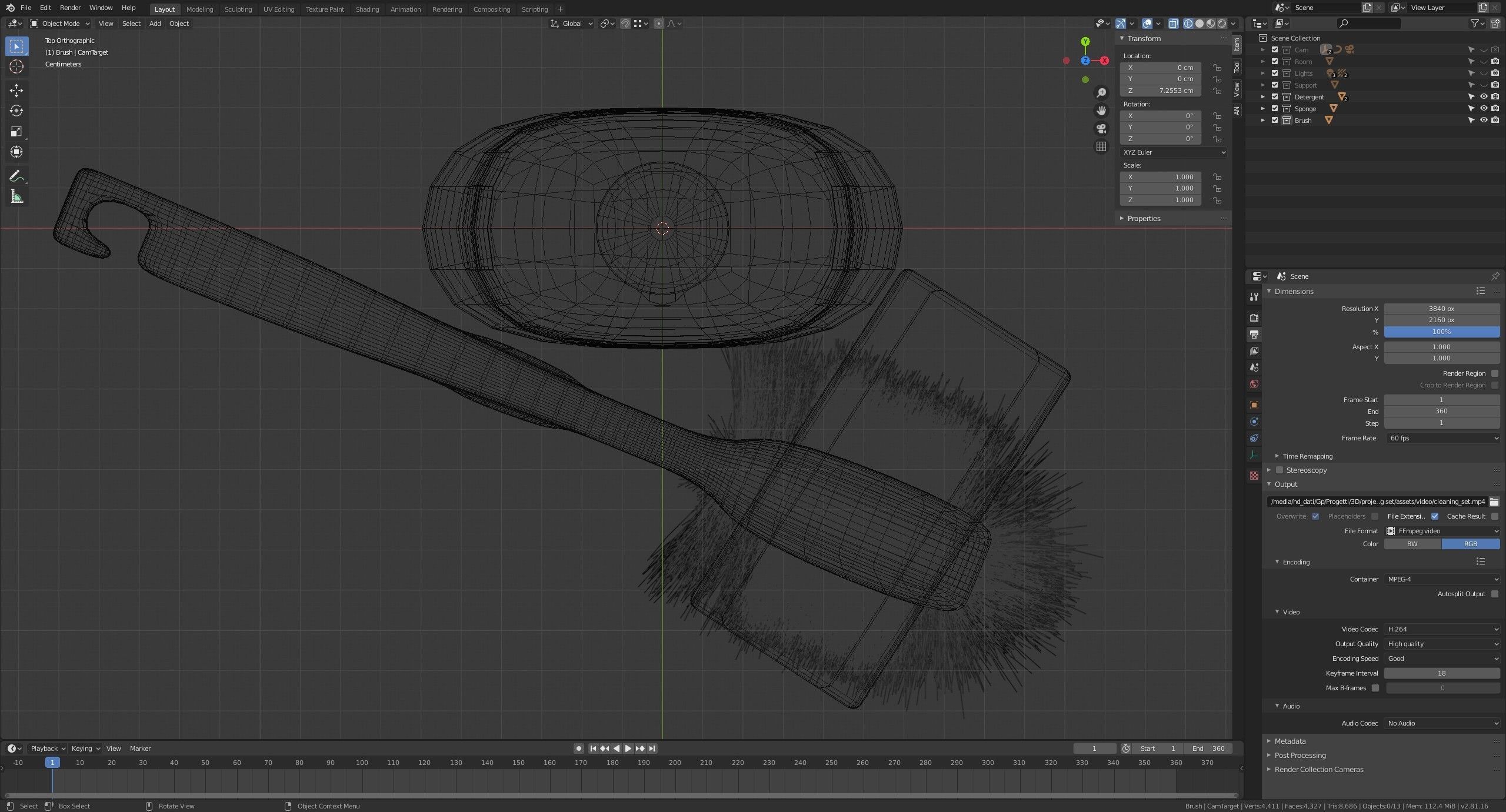 Cleaning Set bottle of liquid and sponge 3D model_14