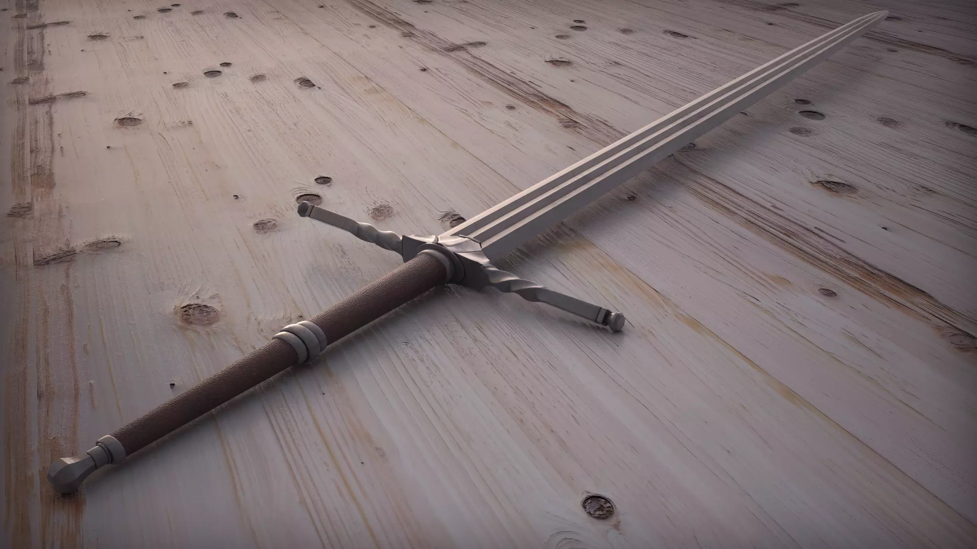  Hi-poly Witcher sworld 3D model_0