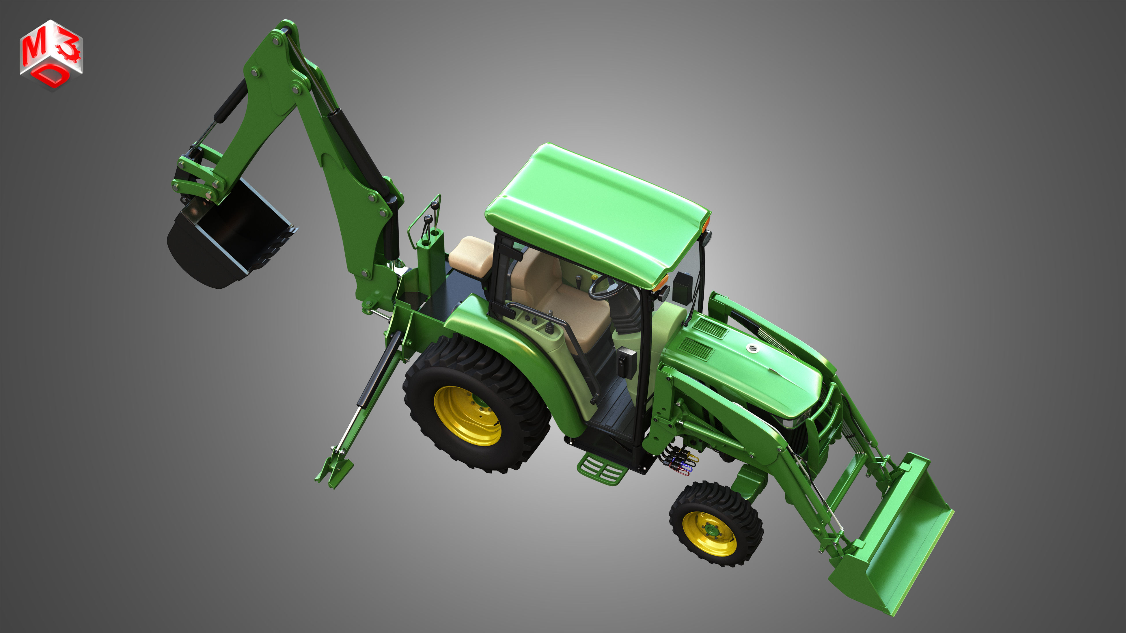 JD - 3033R  Tractor 3D model_10