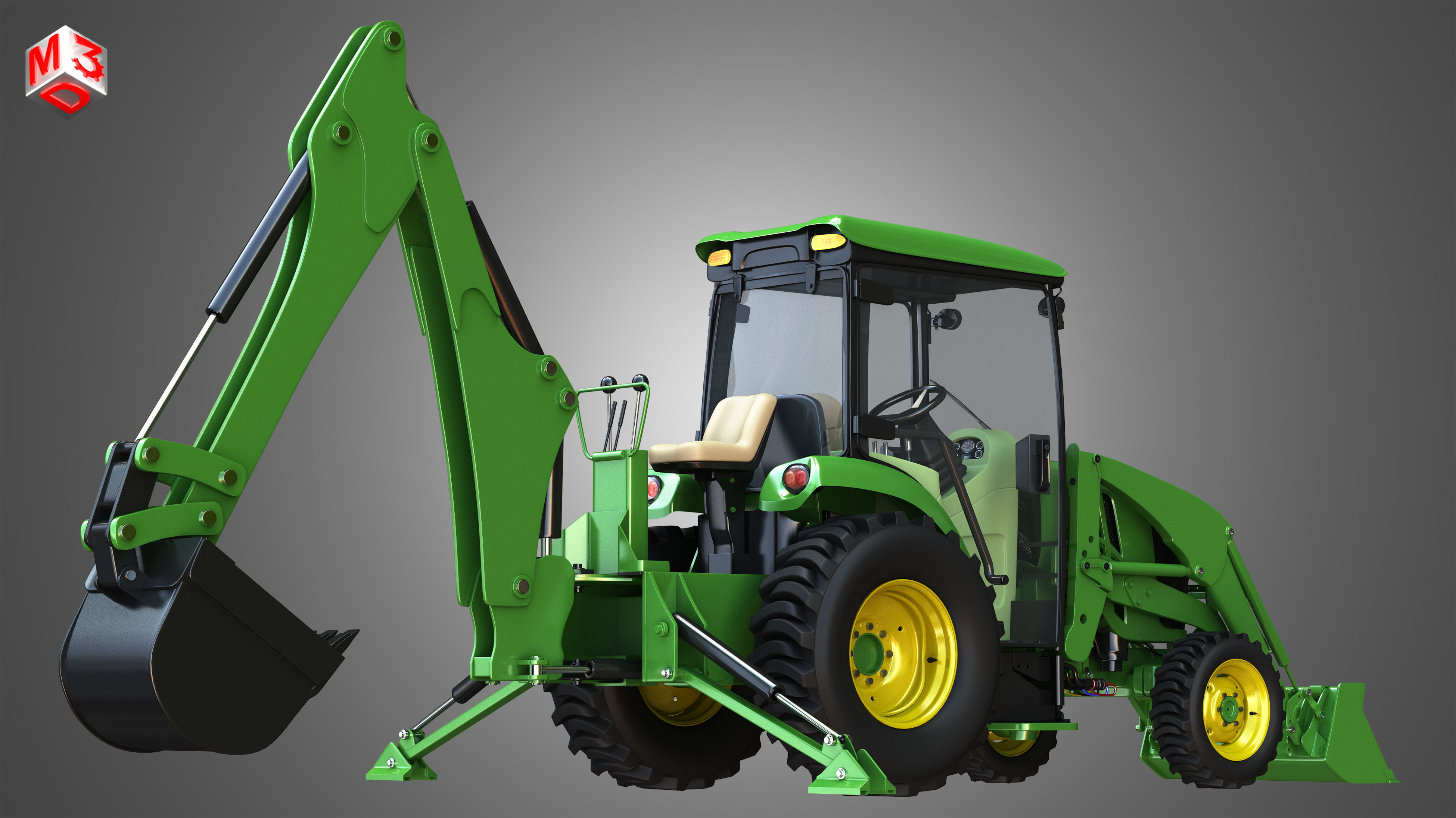 JD - 3033R  Tractor 3D model_7