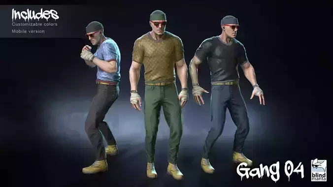 Male Gang 04 Low-poly 3D model