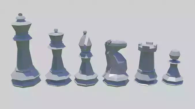 Low Poly Chess Pieces - Printable