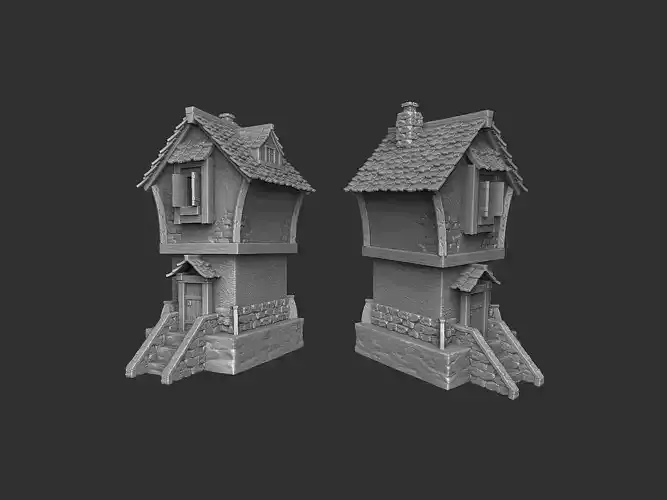 Medieval house 3D print model