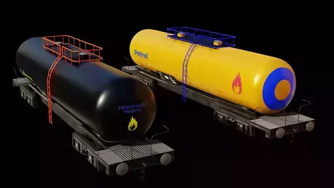 TWO Realistic wagon model 3D optimized UE4 textures 4K Low-poly 3D model