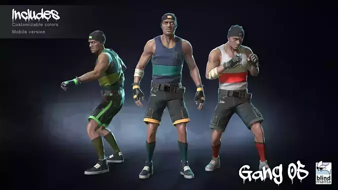 Male Gang 05 Low-poly 3D model