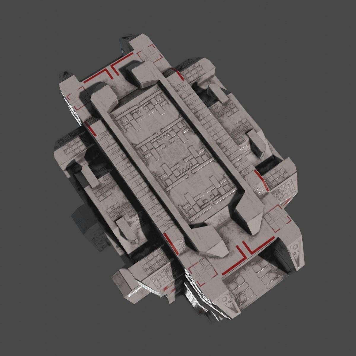 PBR Building futuristic space station Low-poly 3D model_9
