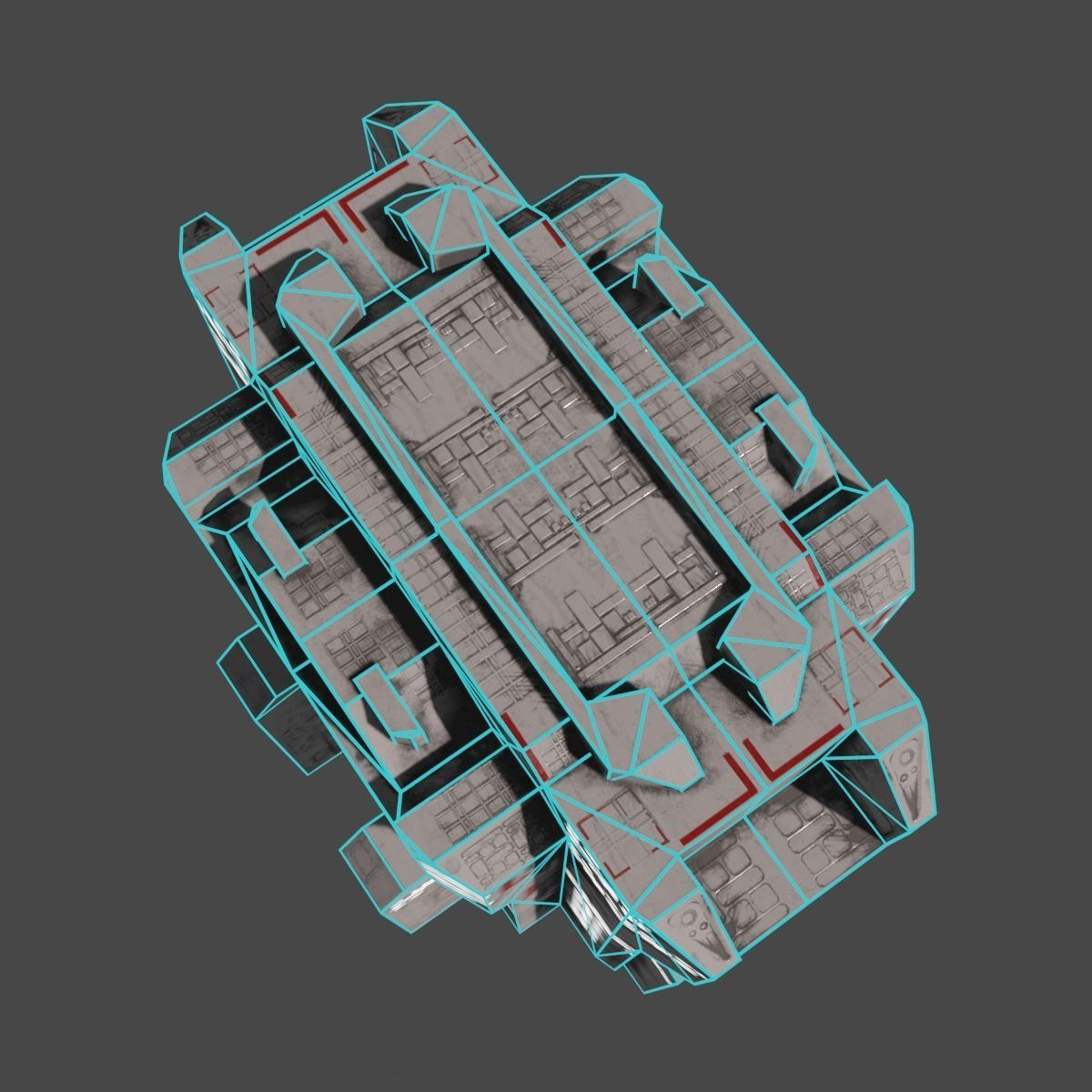 PBR Building futuristic space station Low-poly 3D model_17