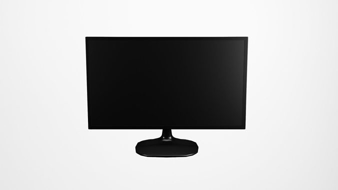 Monitor 24 Inches PC Low-poly 3D model