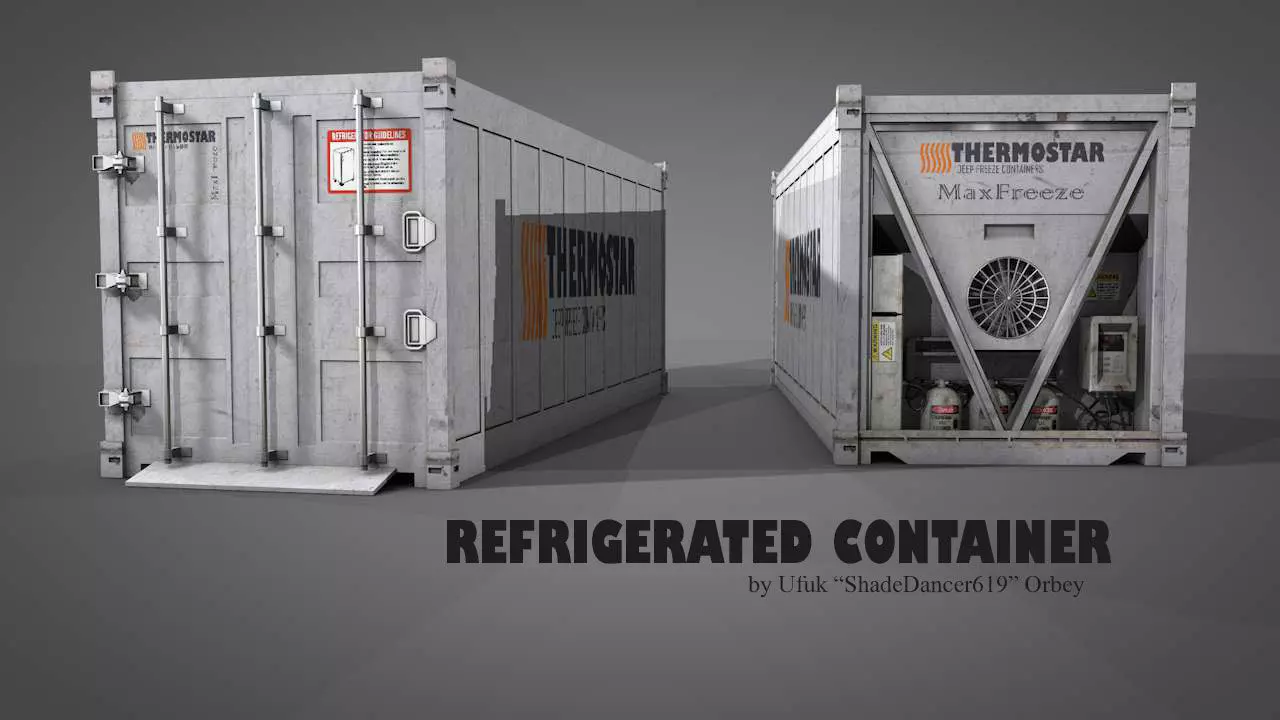 Refrigerated Shipping Container 3D model_0