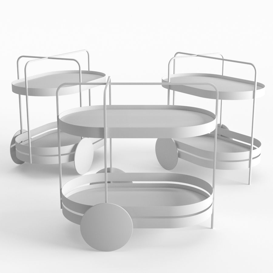 The GRACE serving trolley Bar Cart 3D model_12