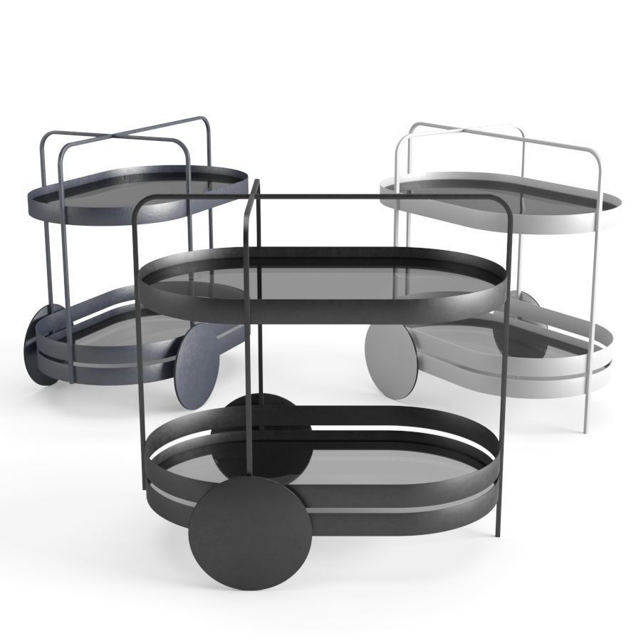 The GRACE serving trolley Bar Cart 3D model_1