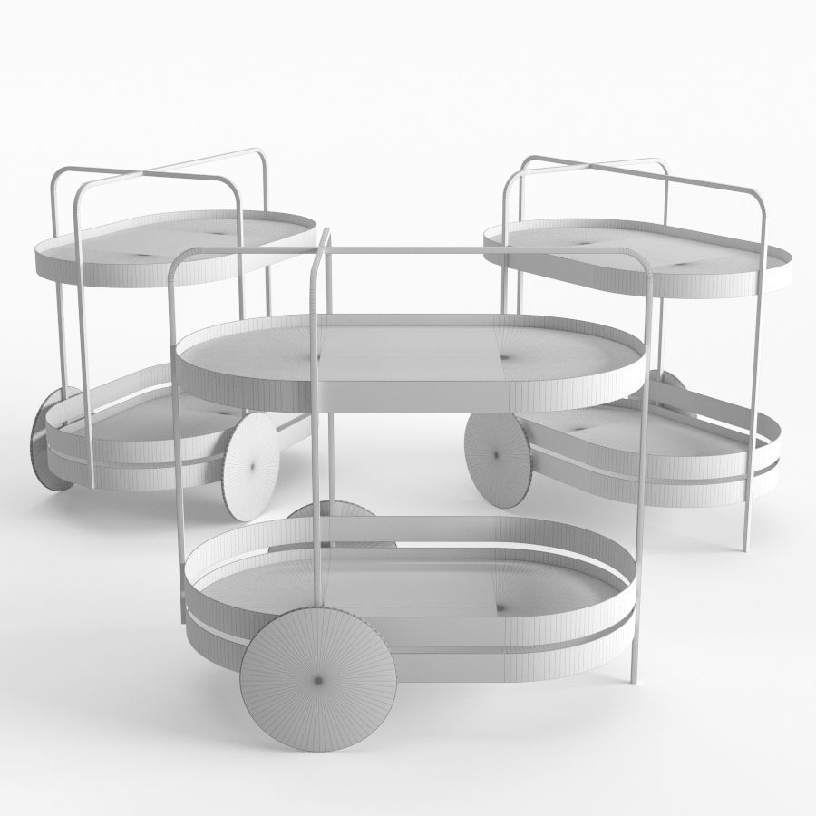 The GRACE serving trolley Bar Cart 3D model_8