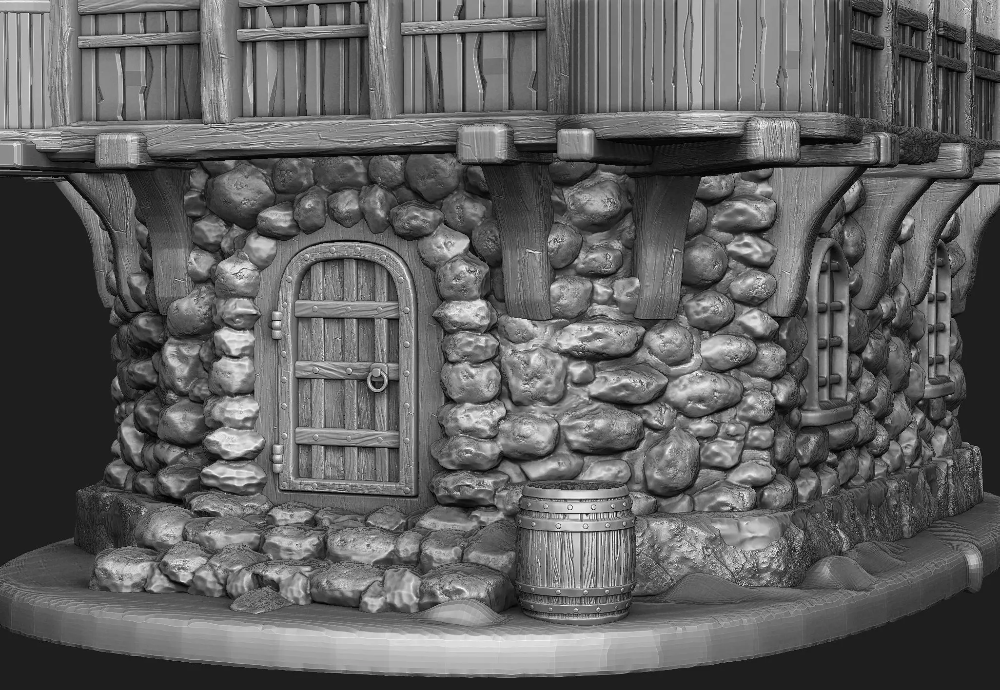 Medieval house 3D print model