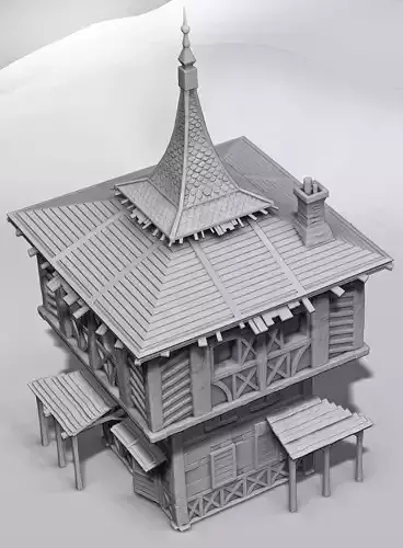 Medieval house 3D print model