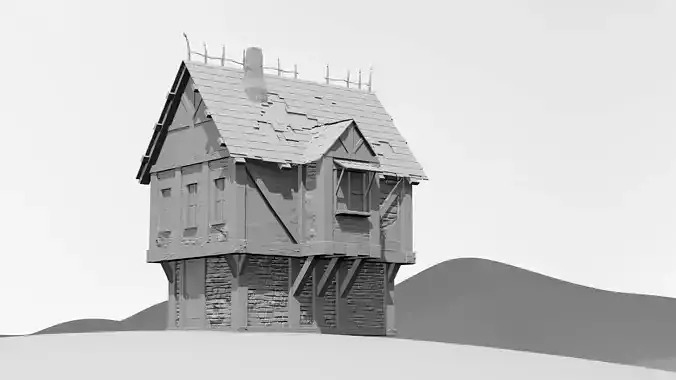 Medieval house 3D print model