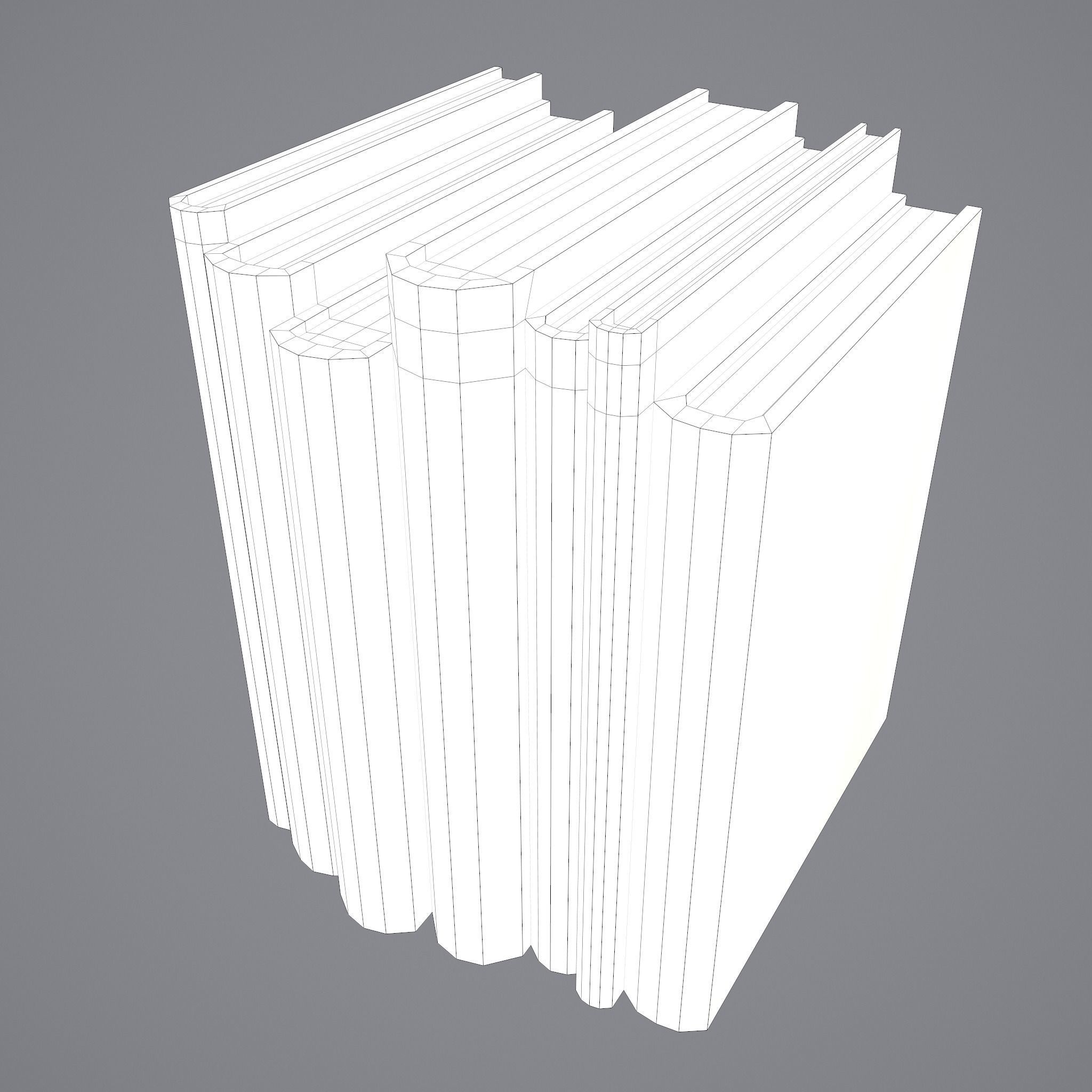 Medieval Books Row 1 Design 2 Low-poly 3D model_28