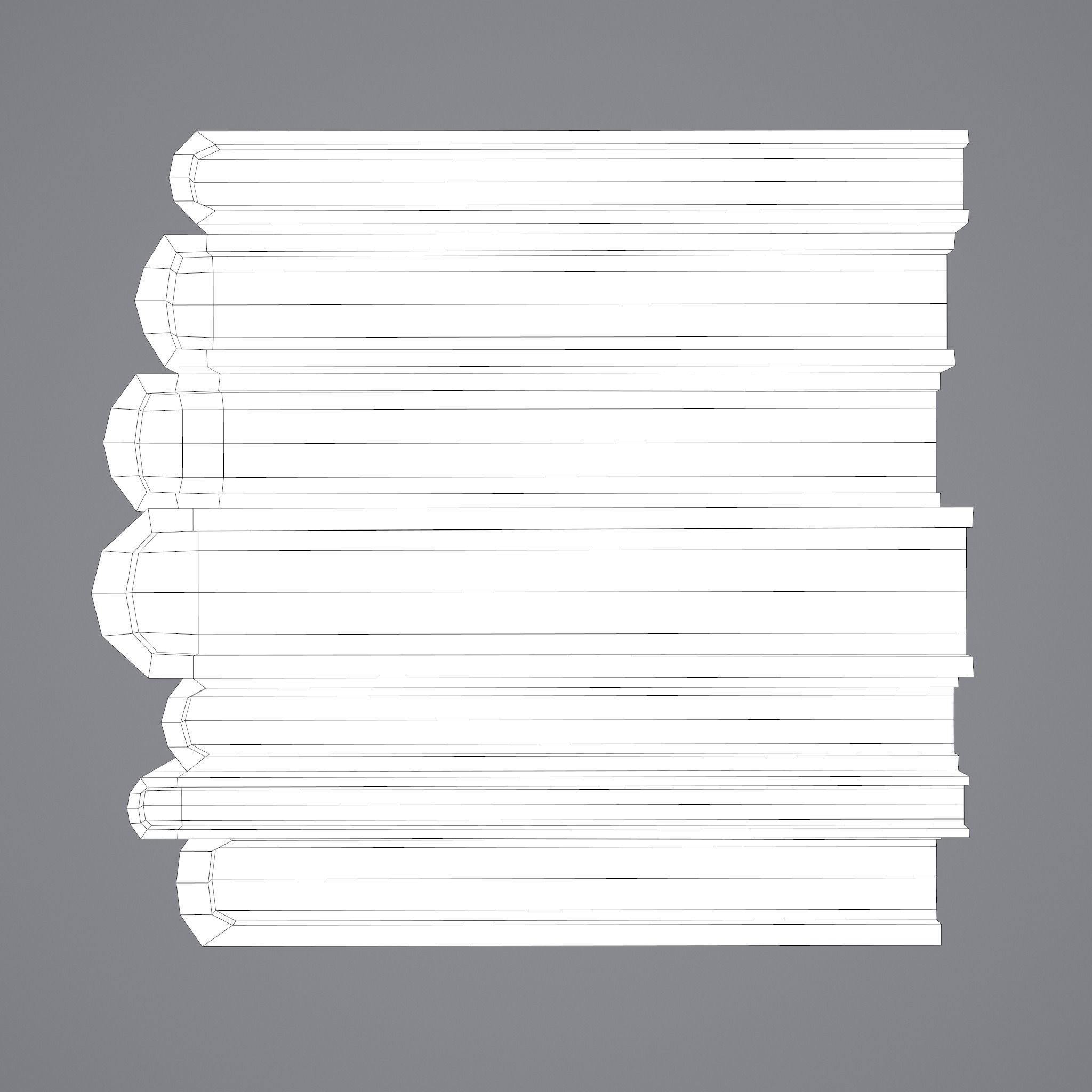 Medieval Books Row 1 Design 2 Low-poly 3D model_30