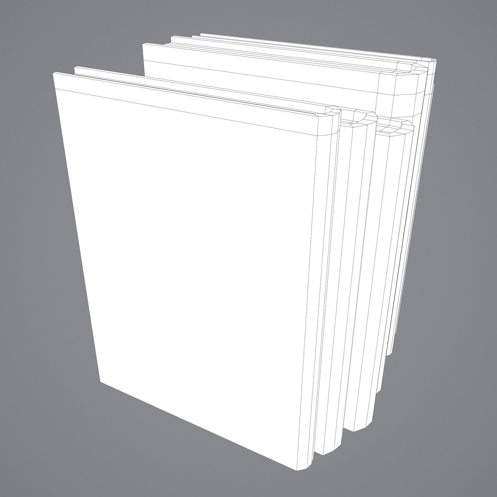 Medieval Books Row 1 Design 2 Low-poly 3D model_36