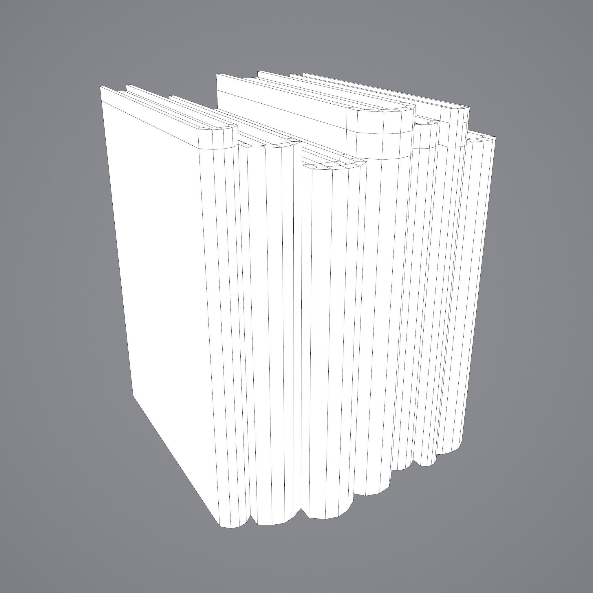 Medieval Books Row 1 Design 2 Low-poly 3D model_26