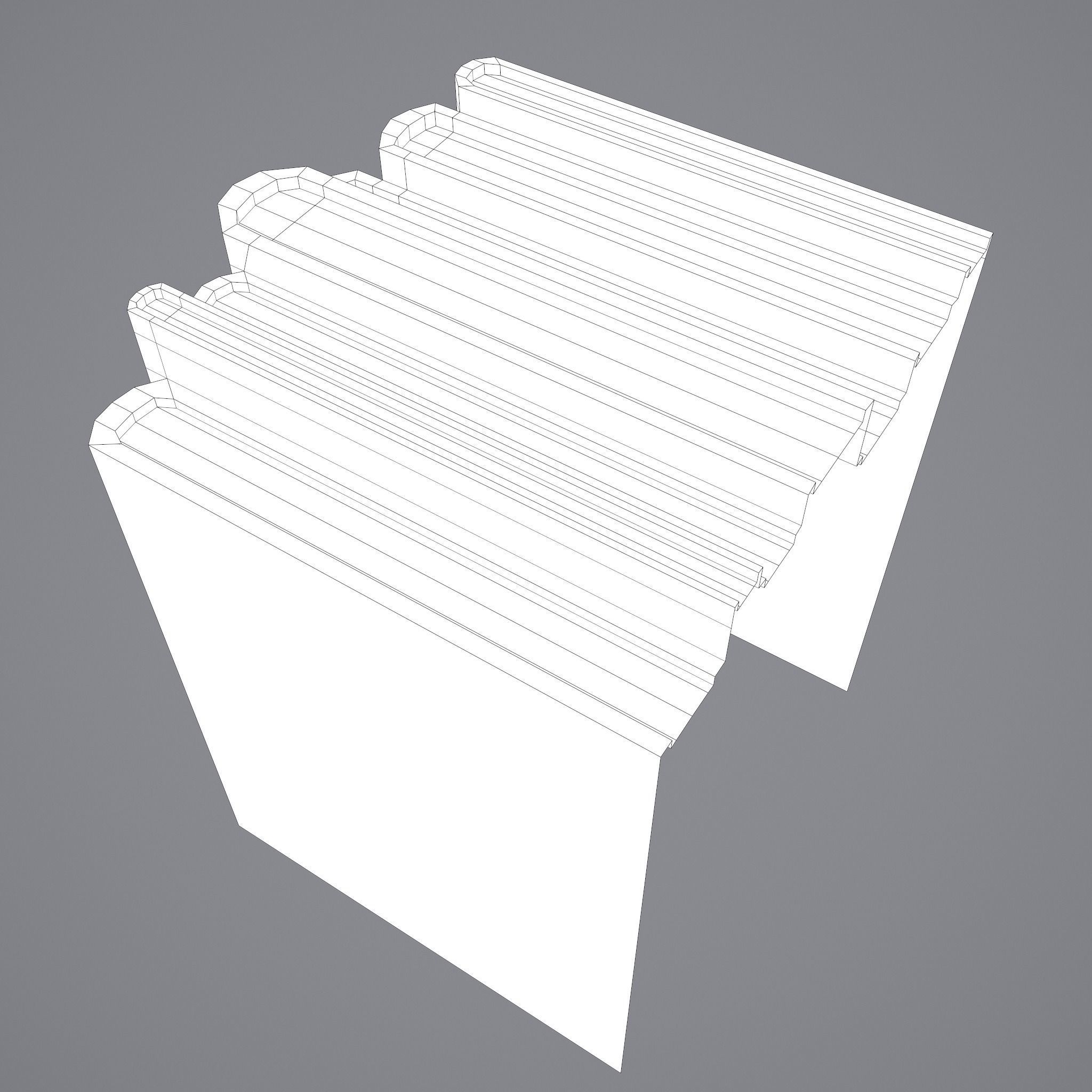 Medieval Books Row 1 Design 2 Low-poly 3D model_33