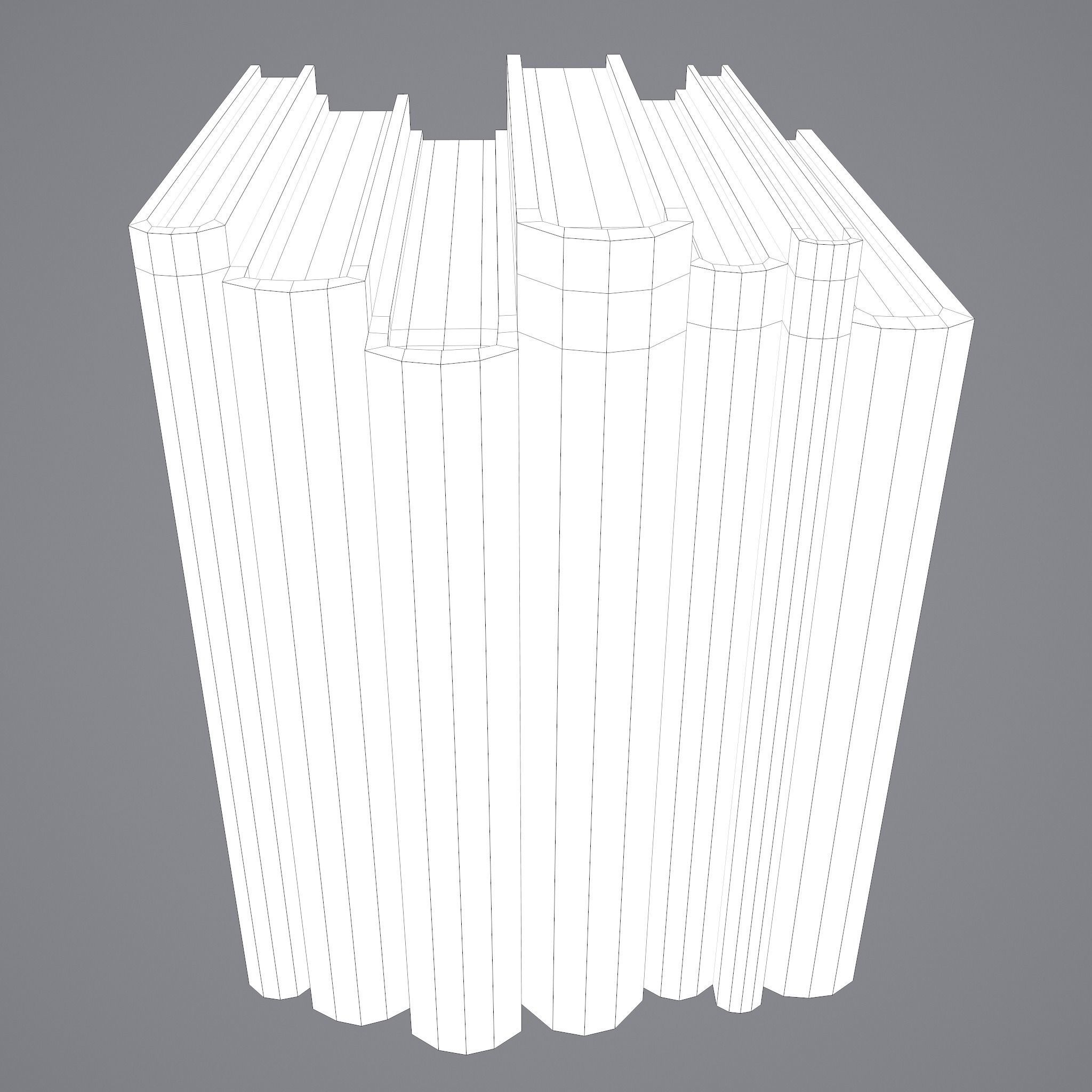 Medieval Books Row 1 Design 2 Low-poly 3D model_37