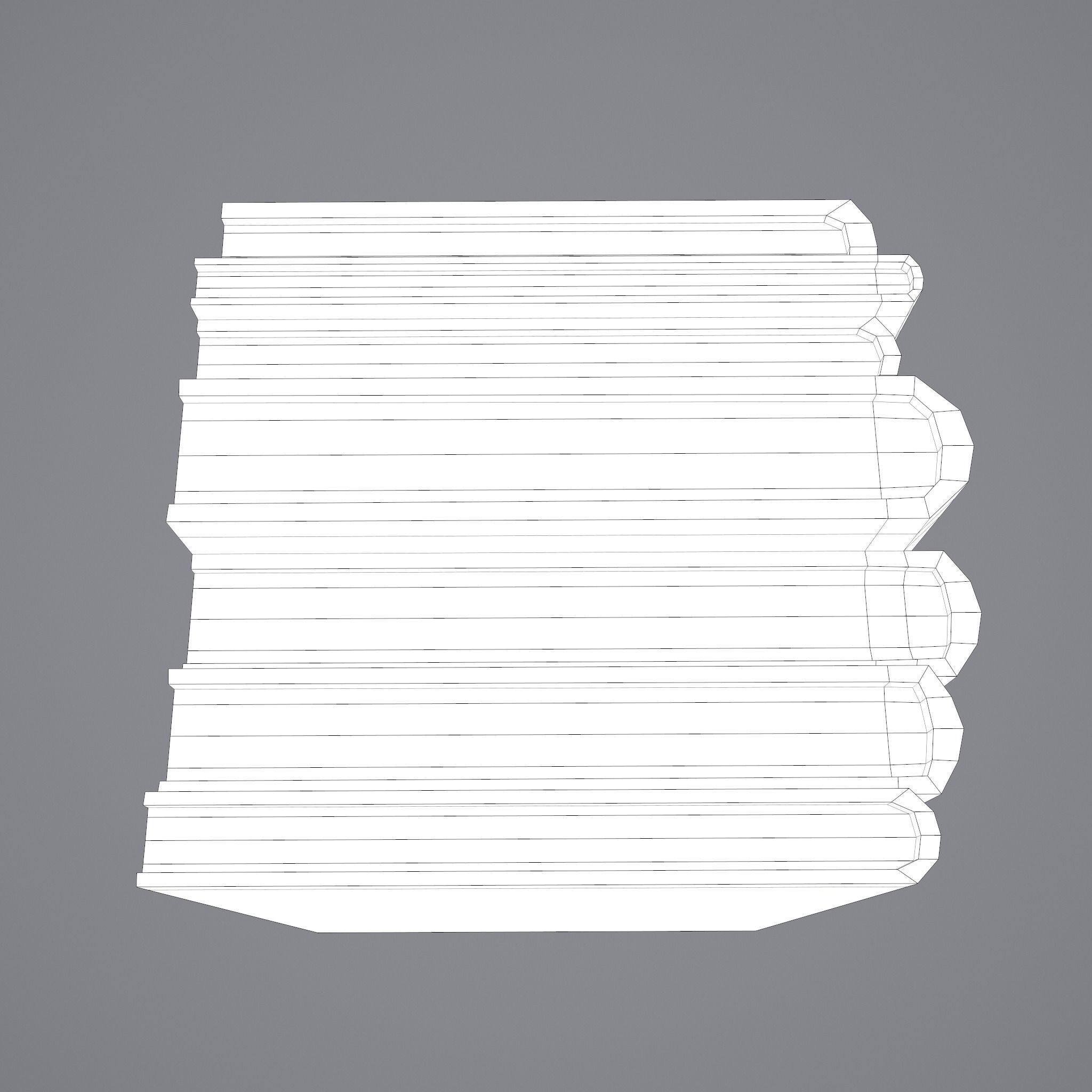 Medieval Books Row 1 Design 2 Low-poly 3D model_46