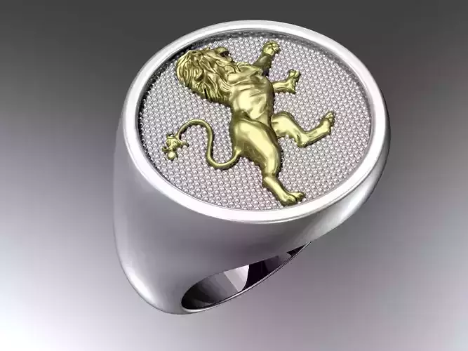Lion signet ring
