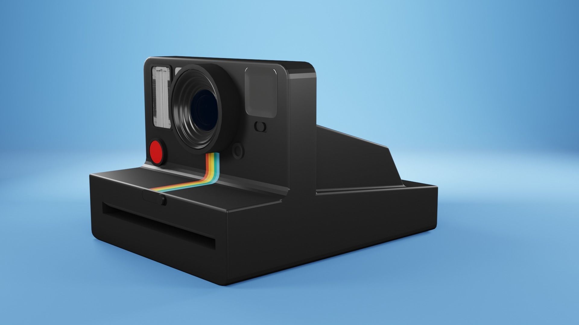 Polaroid cameras black and white Free low-poly 3D model_16